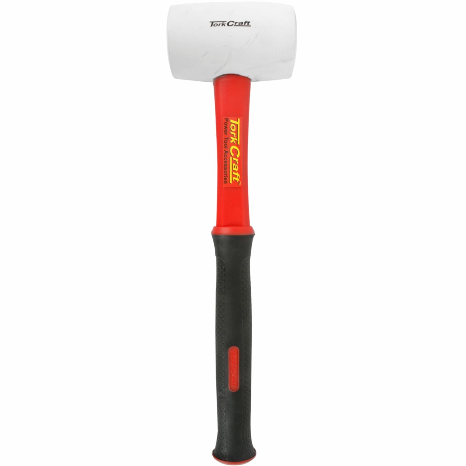 HAMMER RUBBER MALLET 450G (16OZ) FIBREGLASS HANDLE WHITE NON MARKING