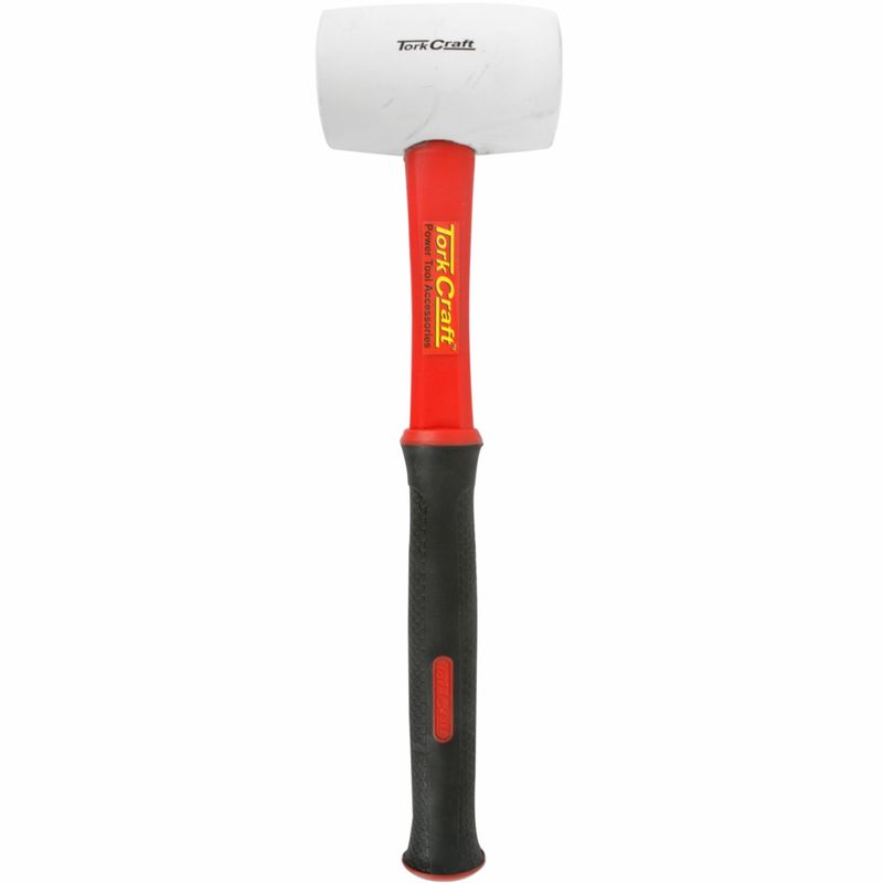 HAMMER RUBBER MALLET 450G (16OZ) FIBREGLASS HANDLE WHITE NON MARKING