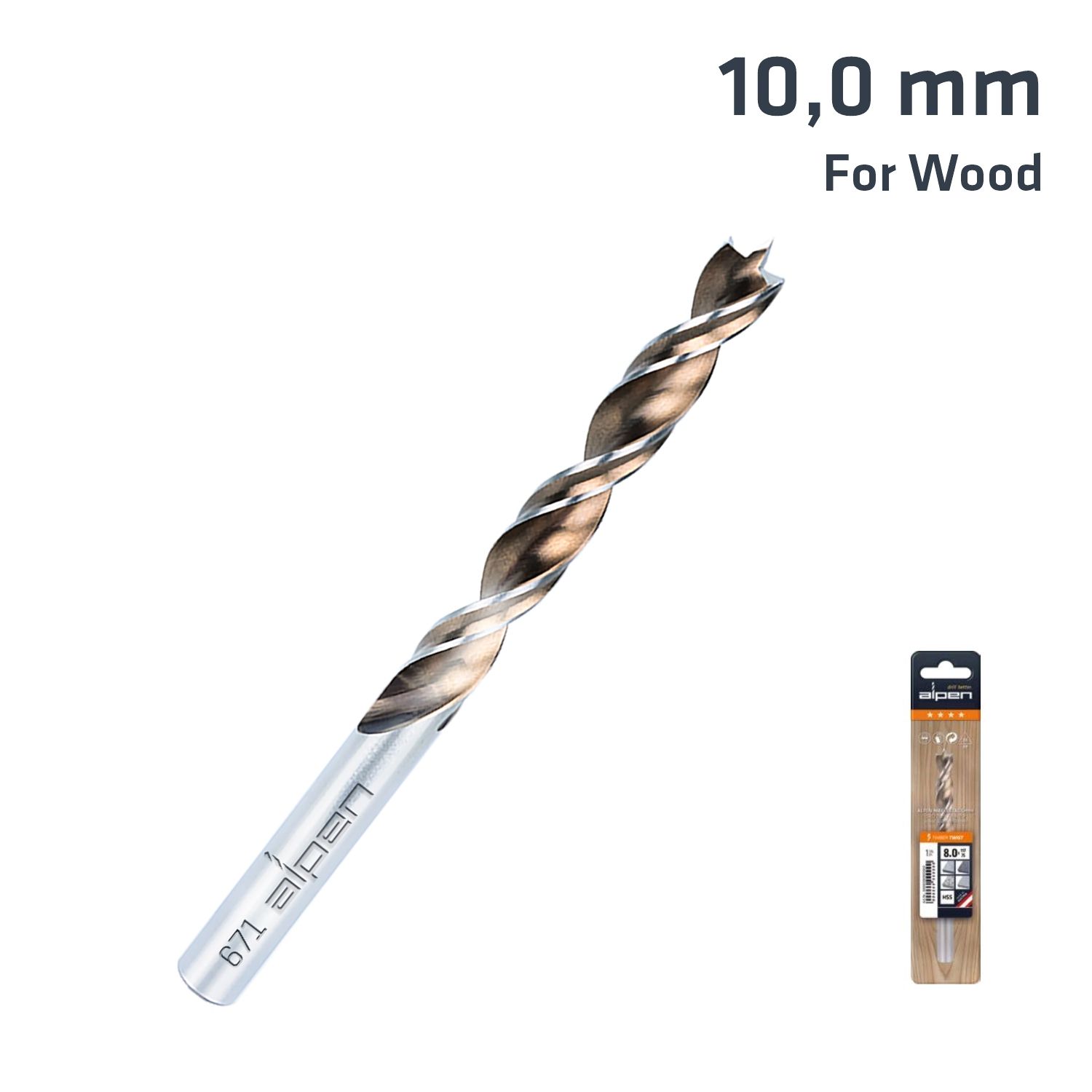 TIMBER TWIST 10.0MM WOOD DRILL BIT SLEEVED