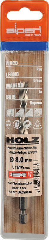 HSS WOOD BIT 6MM HEX SHANK