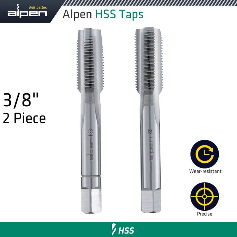 HSS HAND TAP SET IMPERIAL  G 3/8&#39; POUCHED