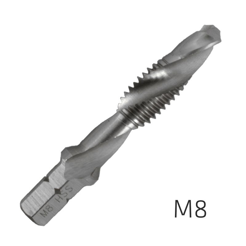 ALPEN COMBINATION TAP PLW M8 1/4&#39; SHANK
