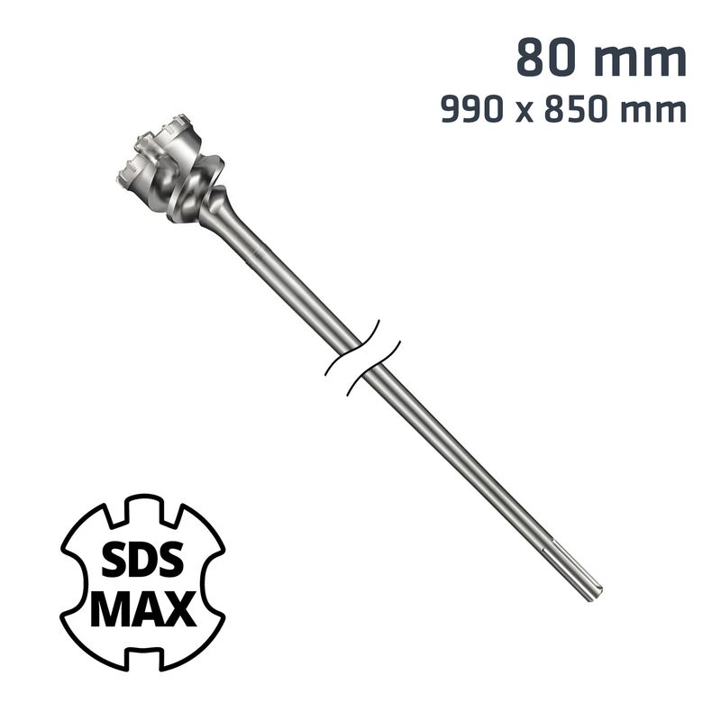 SDS MAX MILL CROWN 80MM x 990 x 850 DRILL BIT