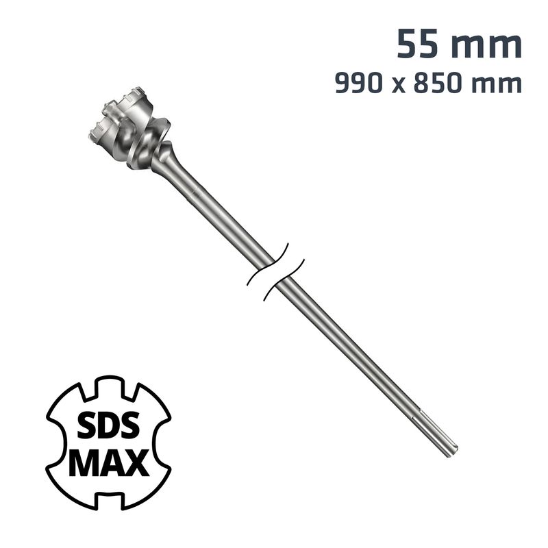 SDS MAX MILL CROWN 55MM x 990 x 850 BIT