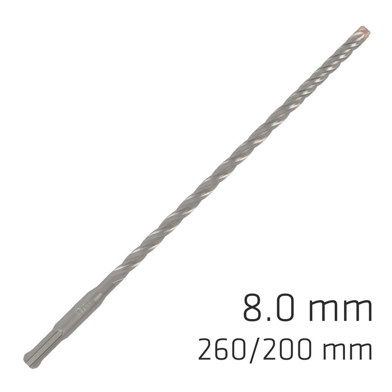 FORCE X 8.0 x 260/200 SDS-PLUS REBAR DRILL BIT X4 CUTTING EDGES - BULK