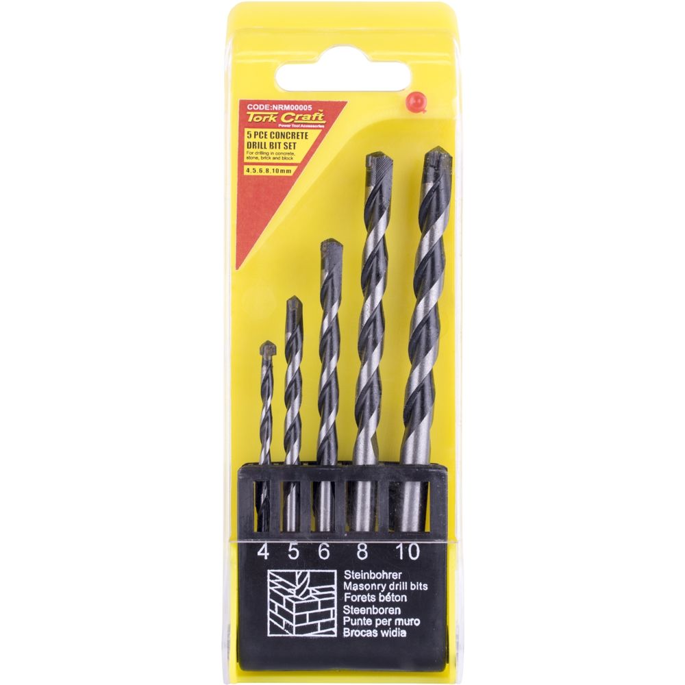 MASONRY DRILL BIT SET 5PC 4-10MM