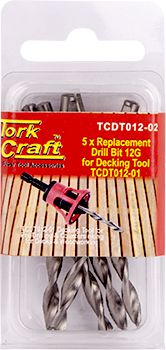 REPLACEMENT DRILL BITS 12G X 5PC FOR DECKING TOOL TCDT012-01
