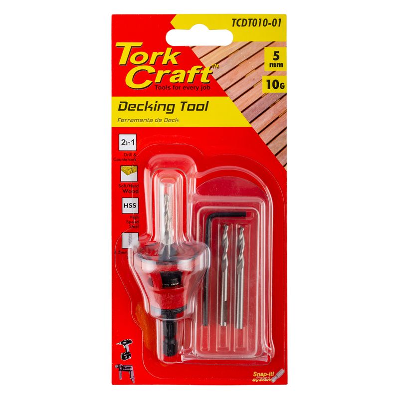 DECKING TOOL 10G STD HEAD PRE-DRILL &amp; COUNTERSINK