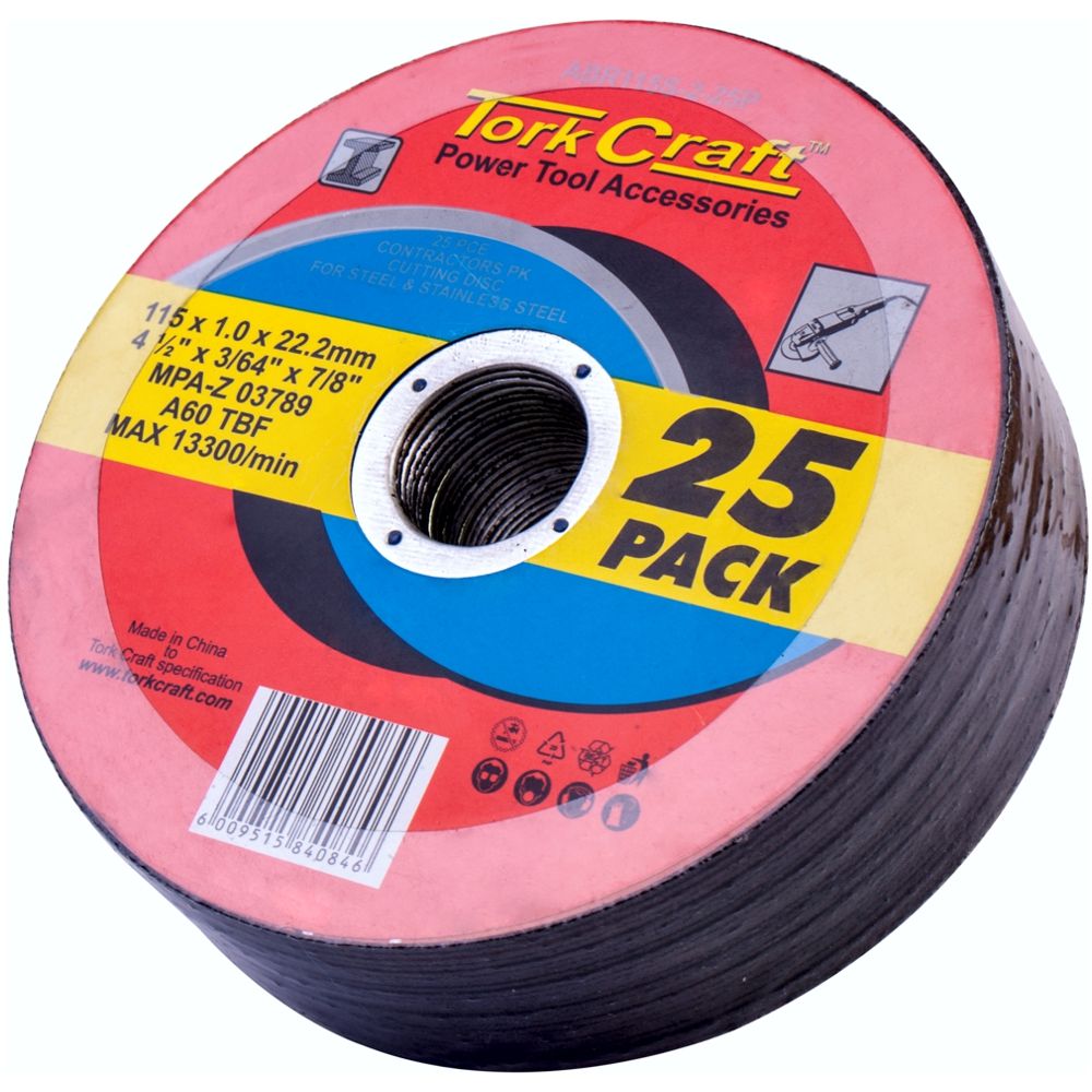 CUTTING DISC STEEL &amp; SS 115 x 1.0 x 22.2 MM 25 PACK