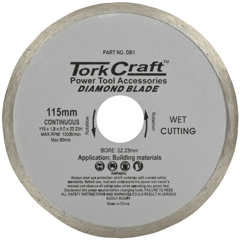 DIAMOND BLADE CONTINUOUS RIM 115MM