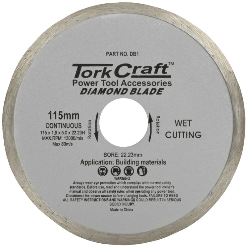 DIAMOND BLADE CONTINUOUS RIM 115MM