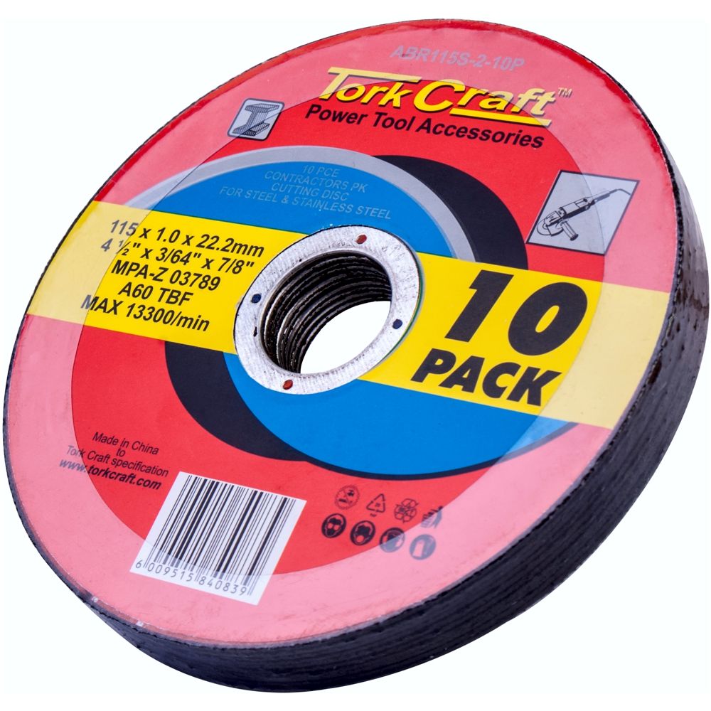 CUTTING DISC STEEL &amp; SS 115 x 1.0 x 22.2 MM 10 PACK