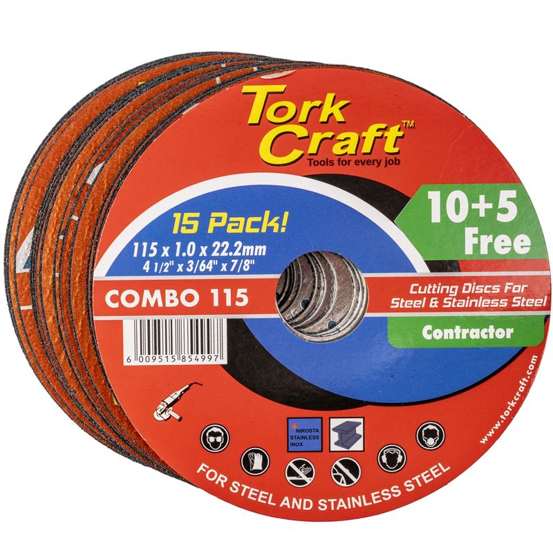 10+5 CUTTING DISC STEEL &amp; SS 115 x 1.0 x 22.2 MM 4X MORE PEFORMANCE