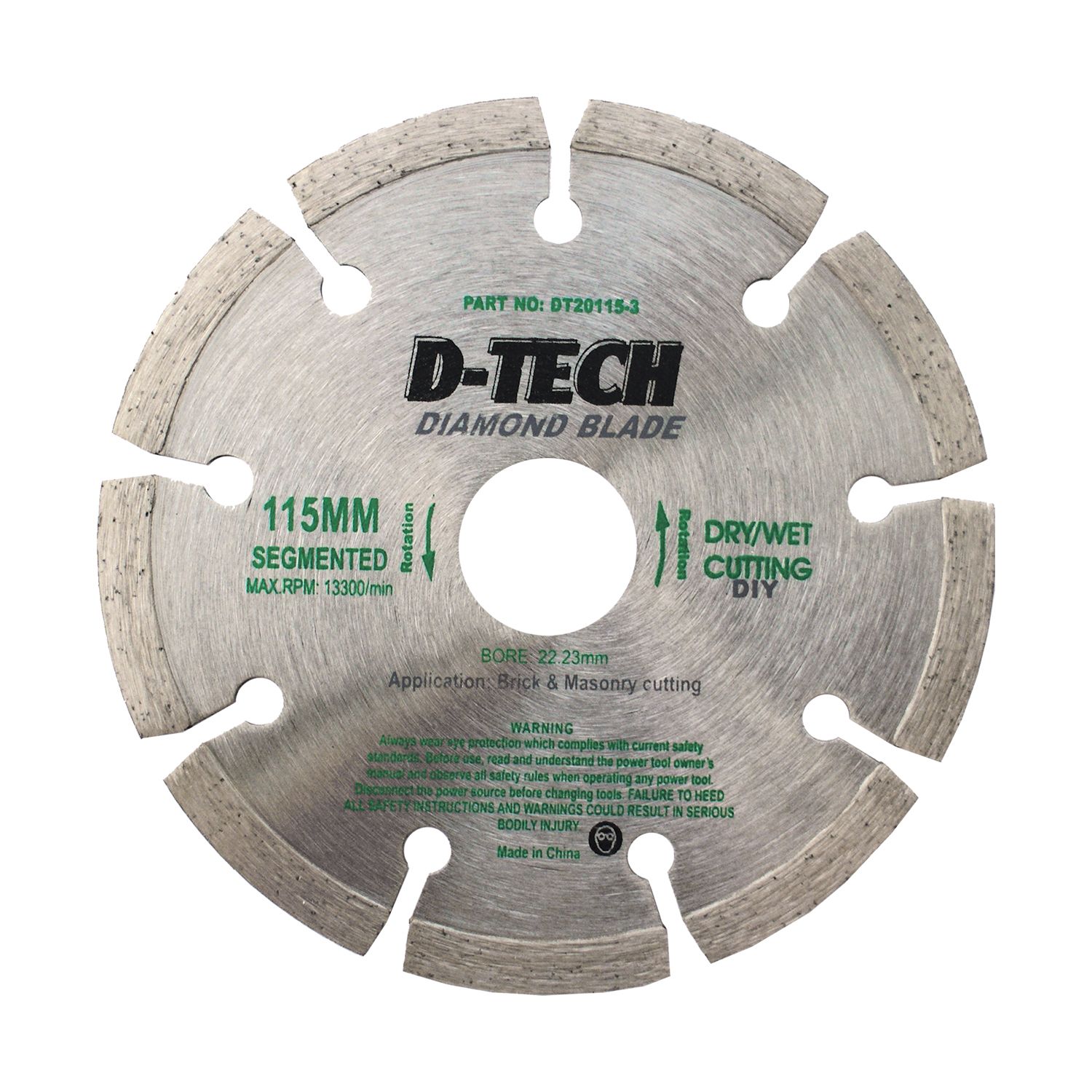 DIAMOND BLADE SEGMENTED 115X22,23 CLAY BRICK/MASONRY