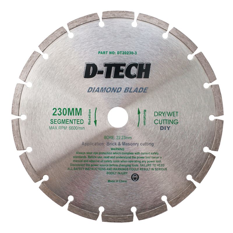 DIAMOND BLADE SEGMENTED STD. 230X22,23MM CONCRETE/CEMENT