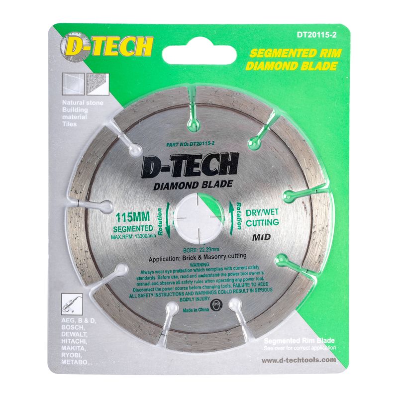 DIAMOND BLADE SEGMENTED MID. 115X22,23MM SCREED/BRICK/MASONRY