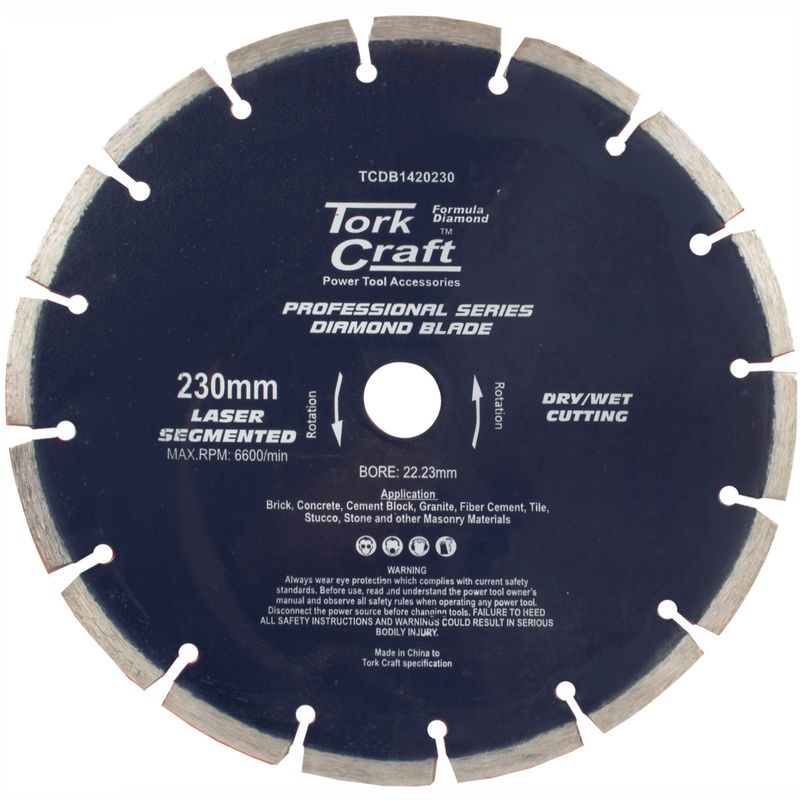 DIAMOND BLADE 230MM SEGMENTED LASER INDUSTRIAL