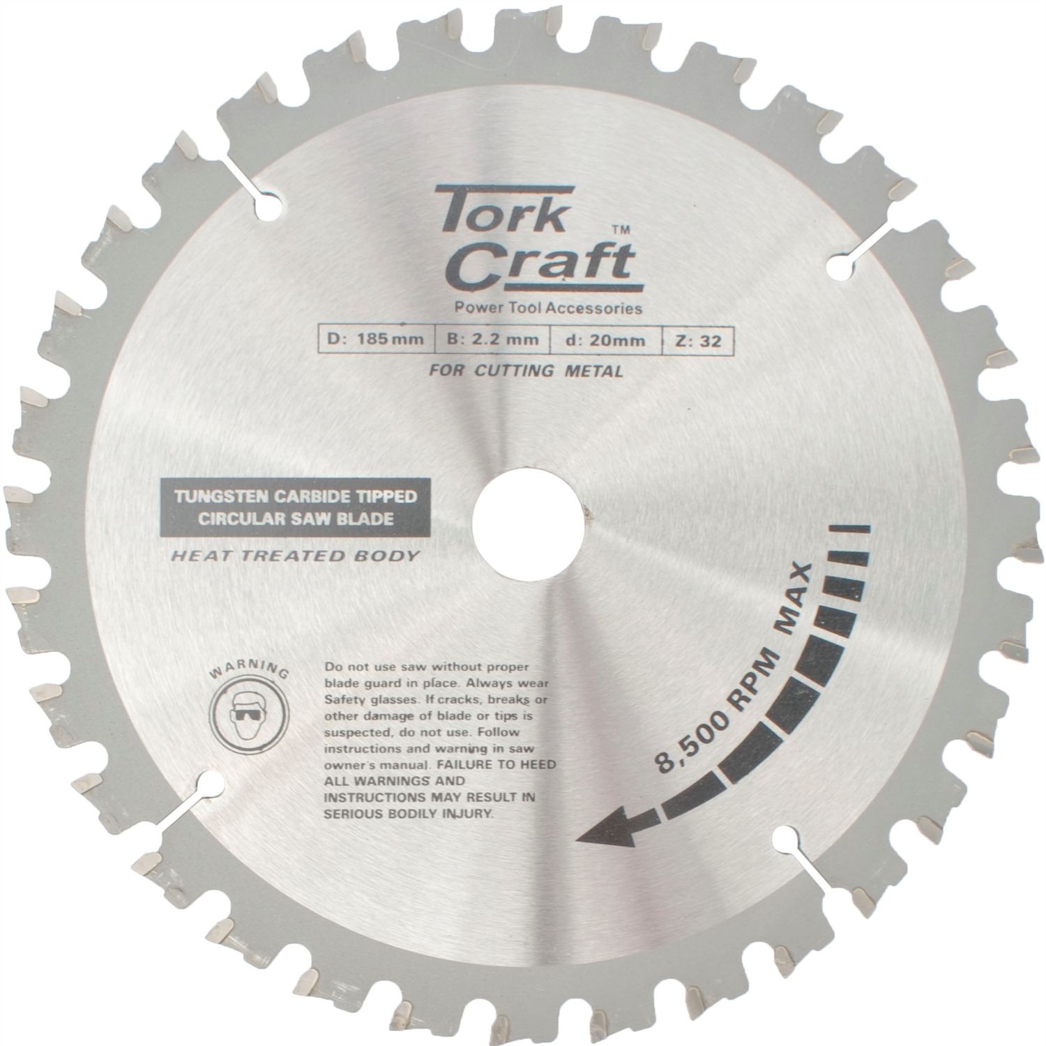 TCT BLADE STEEL CUTTING. 185X32T 20/16