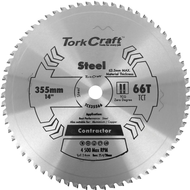 TCT BLADE STEEL CUTTING 355X66T 25.4MM