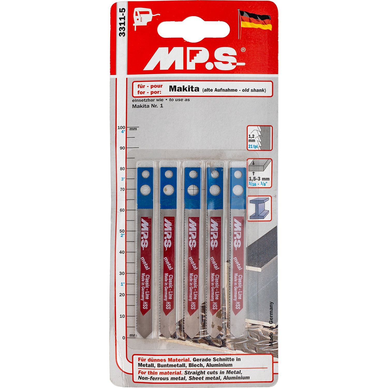 JIGSAW BLADE  METAL MAKITA SHANK 80MM 21TPI