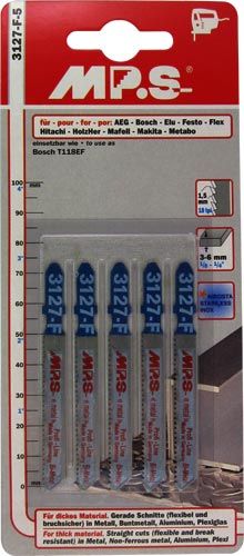 JIGSAW BLADE T-SHANK 75MM METAL 18TPI T118EF