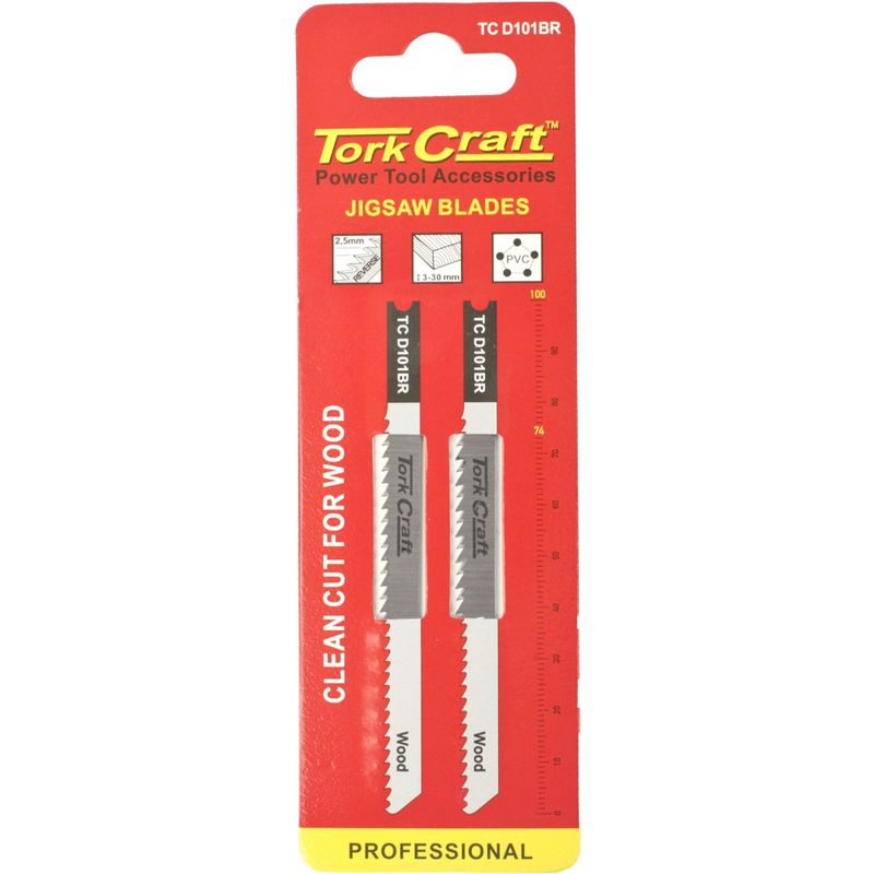 U-SHANK JIGSAW BLADE 10TPI WOOD 2.5MM REVERSE TOOTH 2PC