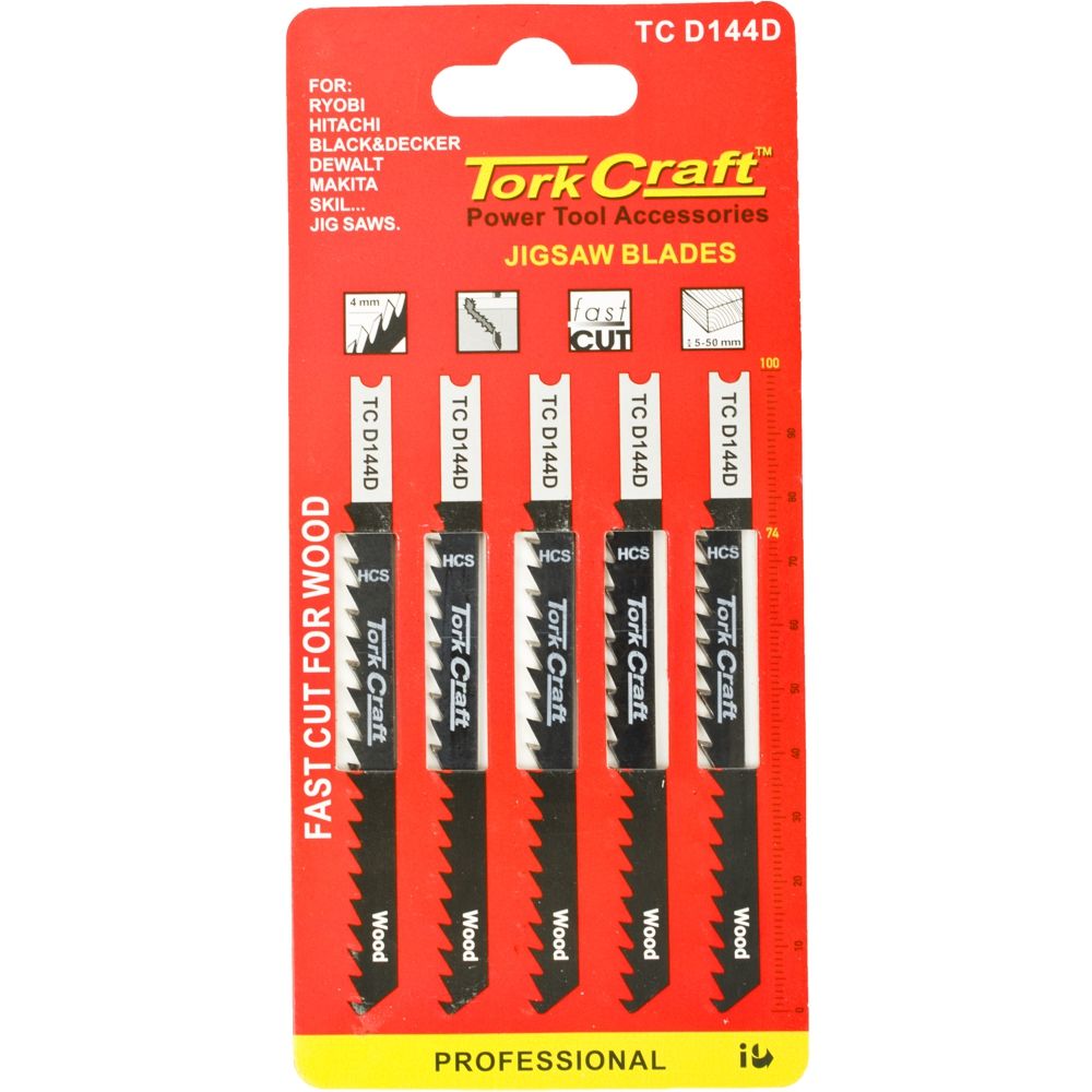 U-SHANK JIGSAW BLADE 6TPI WOOD 4MM 5PC