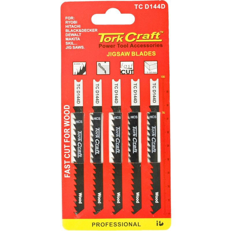 U-SHANK JIGSAW BLADE 6TPI WOOD 4MM 5PC