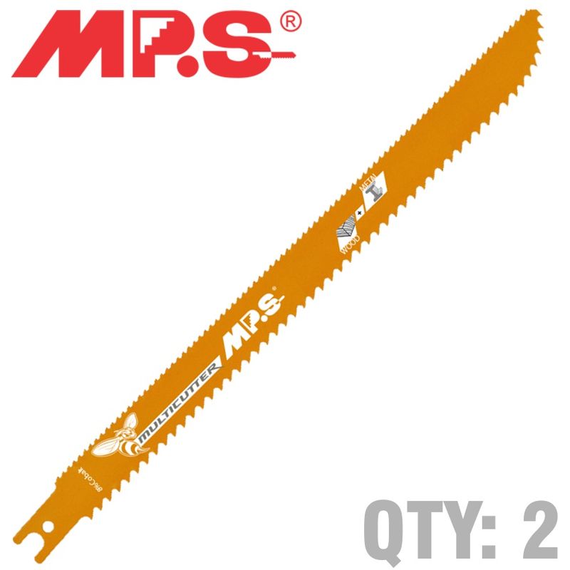 SABRE SAW METAL&amp;WOOD EXTRA-LONG 250MM MULTICUTTER U-SHANK 6&amp;10TPI 2/PK