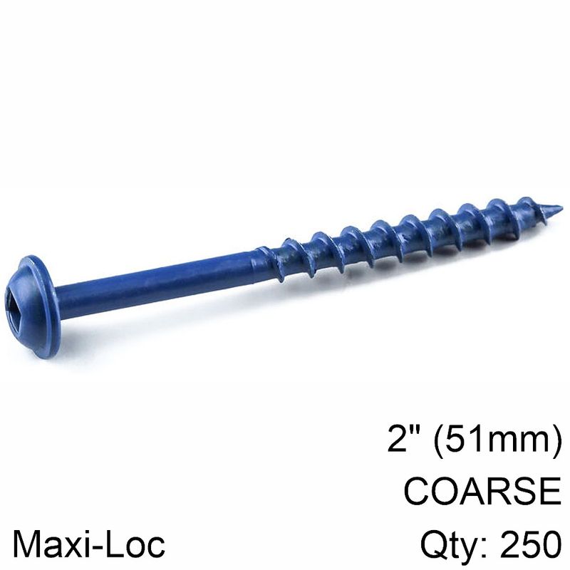KREG BLUE KOTE POCKET HOLE SCREWS 51MM 2.00&#39; #8 COARSE THREAD MX LOC 2