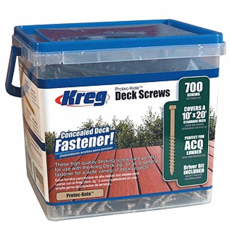 KREG PROTEC-KOTE DECK SCREWS 2&#39; #8 COARSE PAN HEAD 700CT