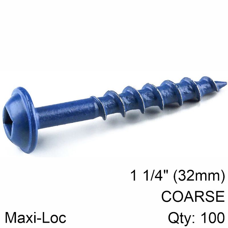 KREG BLUE KOTE POCKET HOLE SCREWS 32MM 1.25&#39; #8 COARSE THREAD MX LOC 1