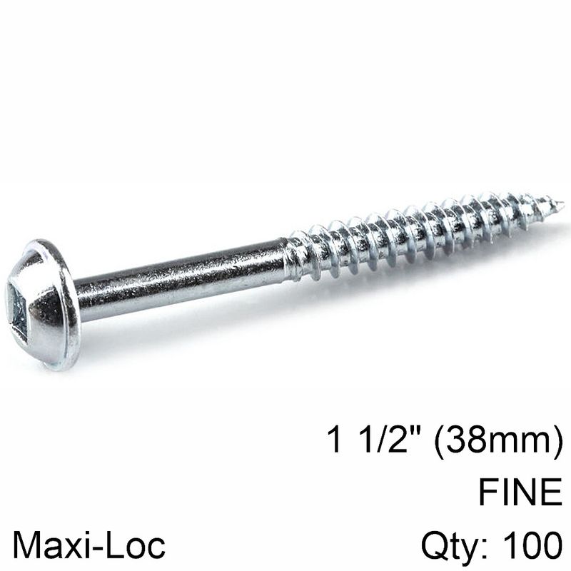 KREG ZINC POCKET HOLE SCREWS 38MM 1.50&#39; #7 FINE THREAD MX LOC 100CT