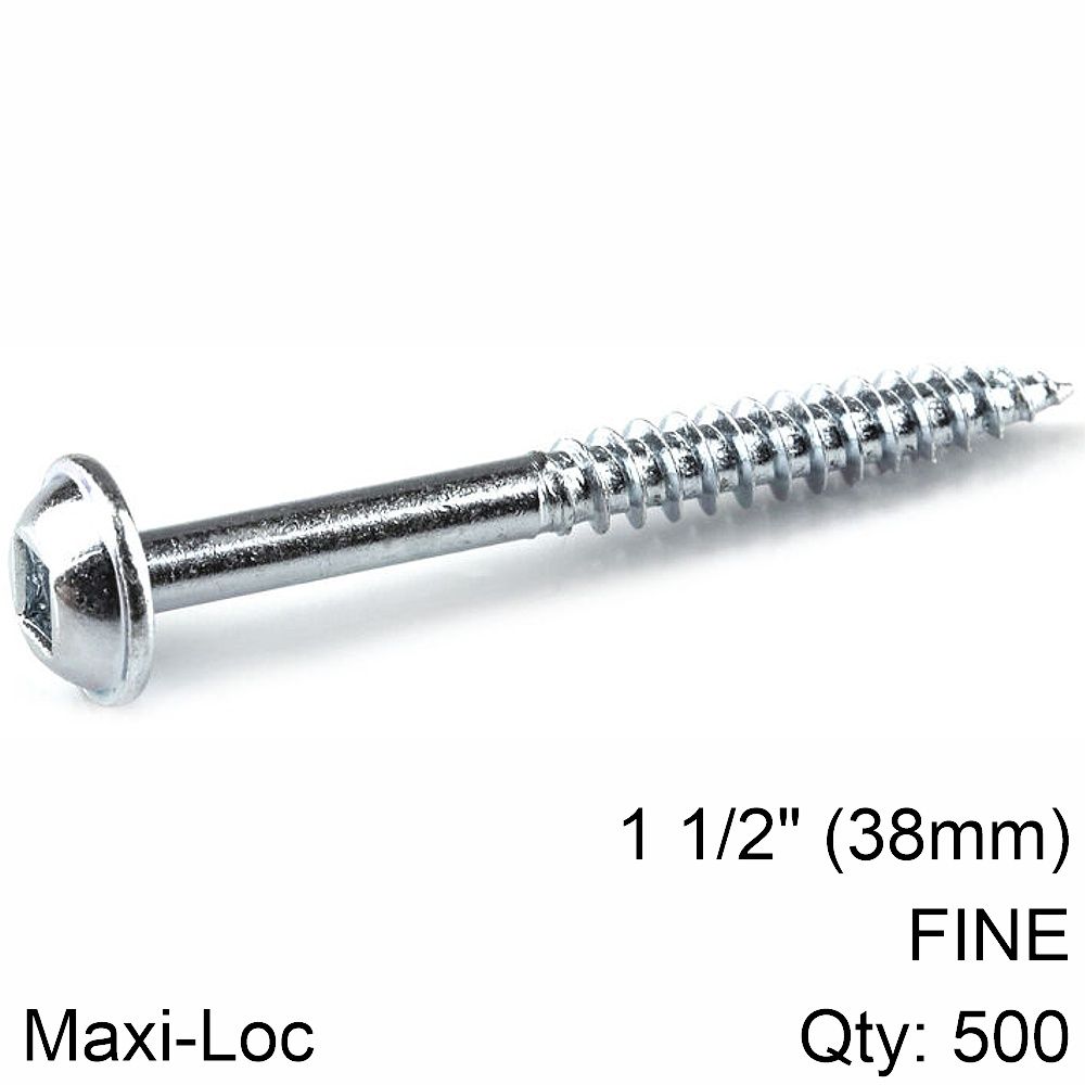 KREG ZINC POCKET HOLE SCREWS 38MM 1.50&#39; #7 FINE THREAD MX LOC 500CT