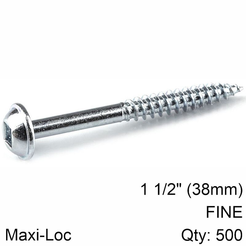 KREG ZINC POCKET HOLE SCREWS 38MM 1.50&#39; #7 FINE THREAD MX LOC 500CT