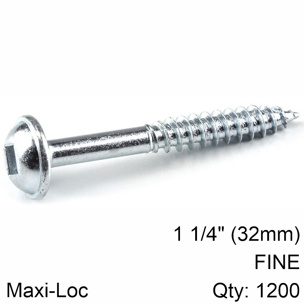 KREG ZINC POCKET HOLE SCREWS 32MM 1.25&#39; #7 FINE THREAD MX LOC 1200CT