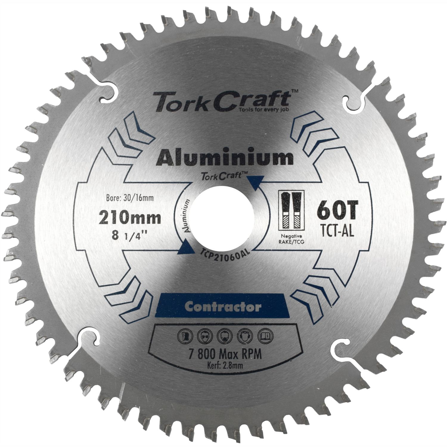 BLADE CONTACTOR ALUM 210 X 60T 30/16 CIRCULAR SAW TCT