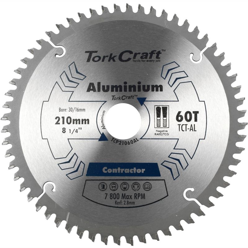 BLADE CONTACTOR ALUM 210 X 60T 30/16 CIRCULAR SAW TCT