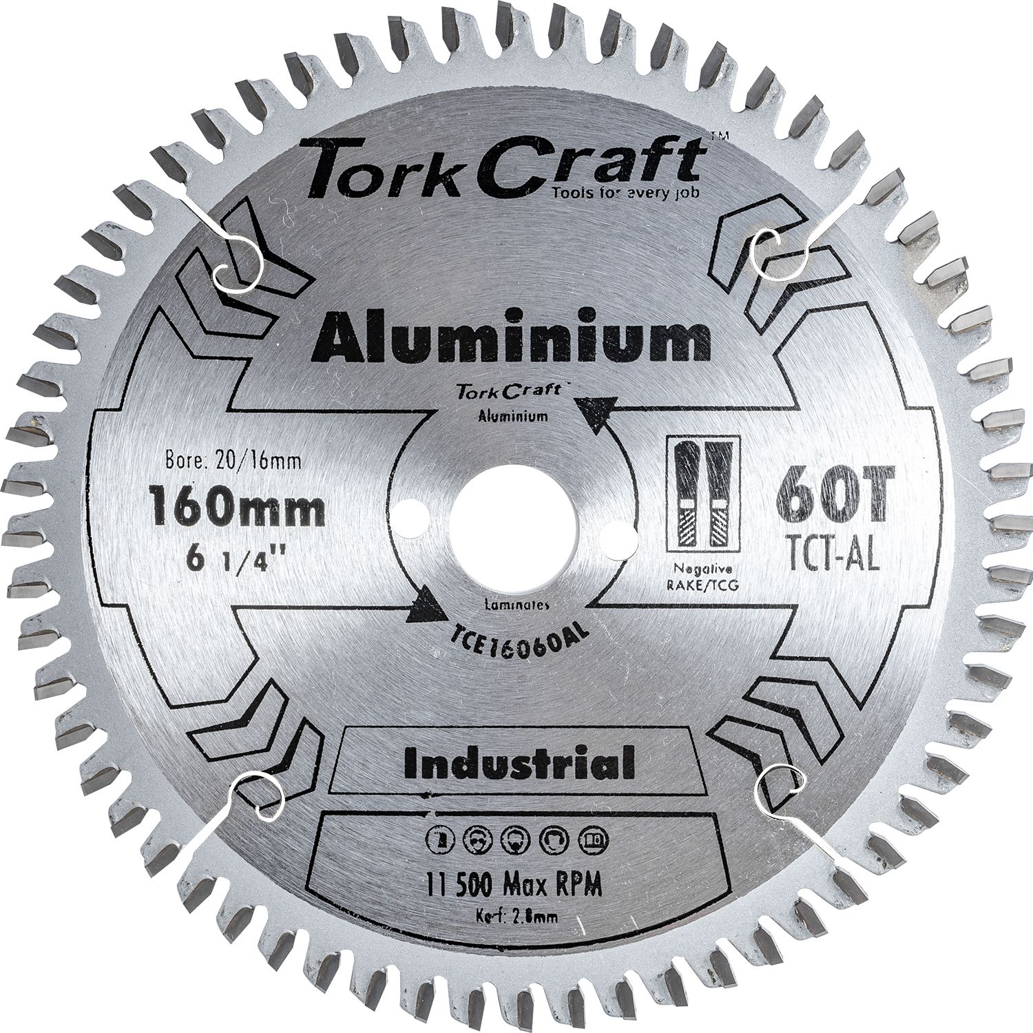 BLADE TCT EURO TIP ALUM160 X 60T 20-16MM PROFESIONAL