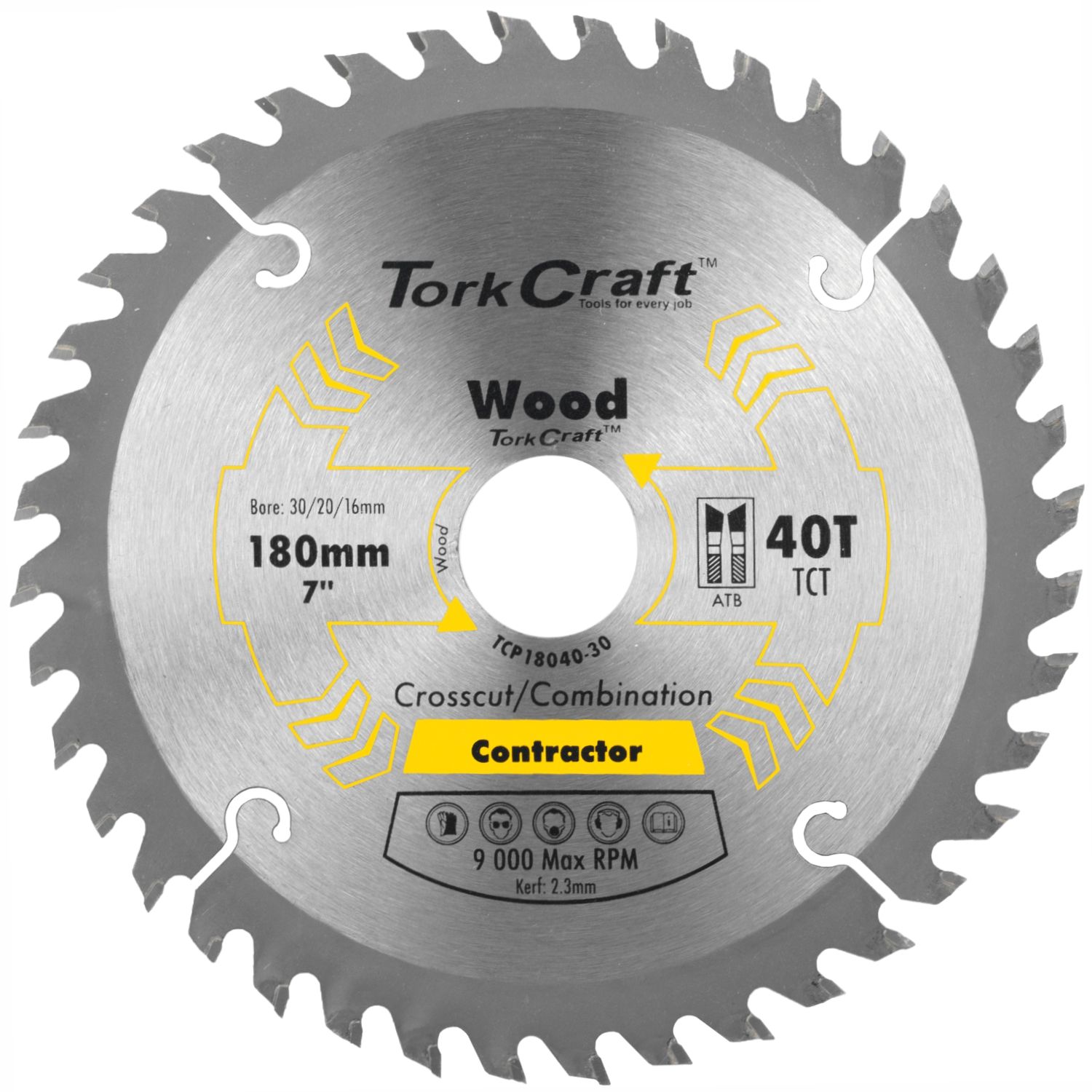 BLADE CONTRACTOR 180 X 40T 30/20/16 CIRCULAR SAW TCT