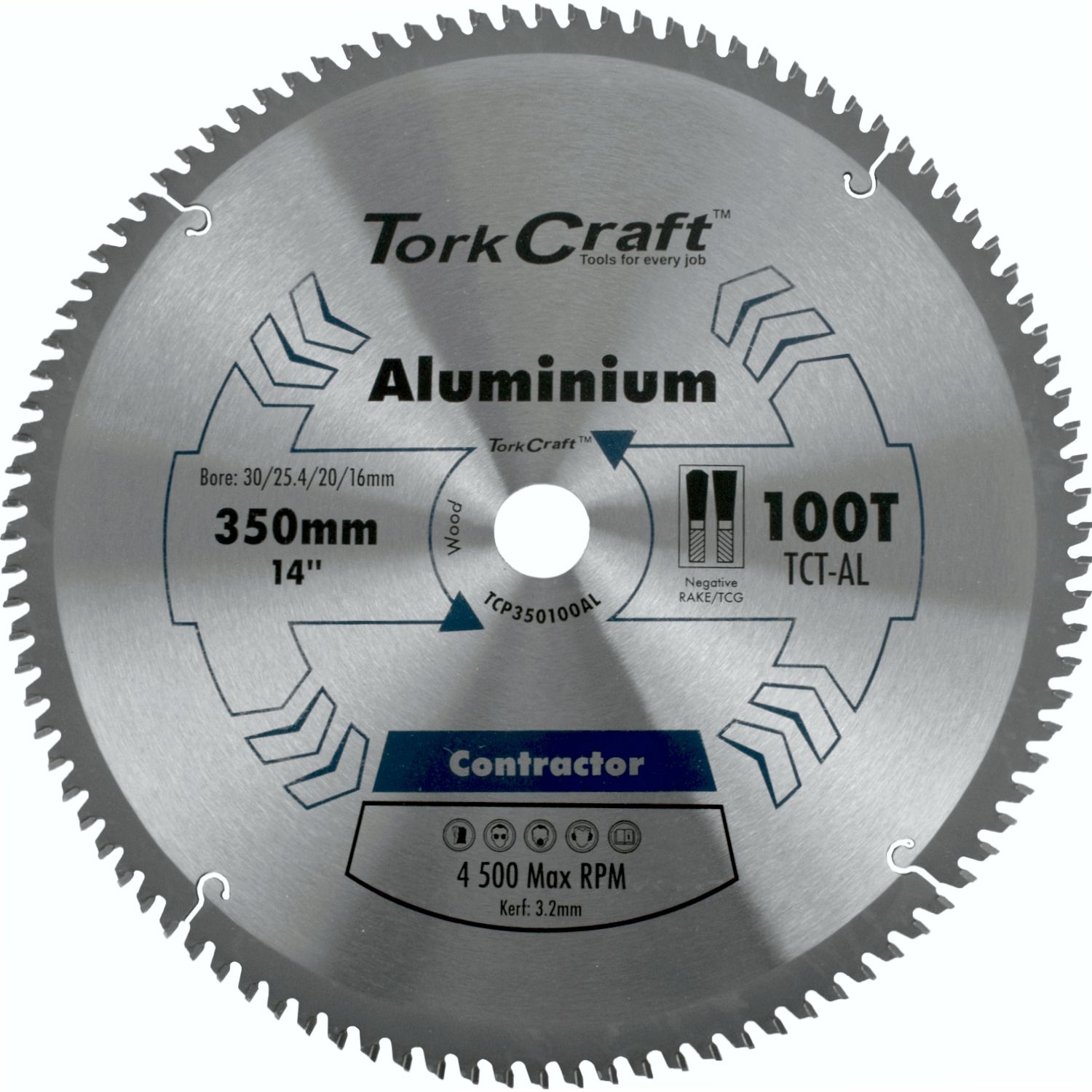 BLADE CONTRACTOR ALUM 350 X 100T TCG NEG CIRCULAR SAW TCT