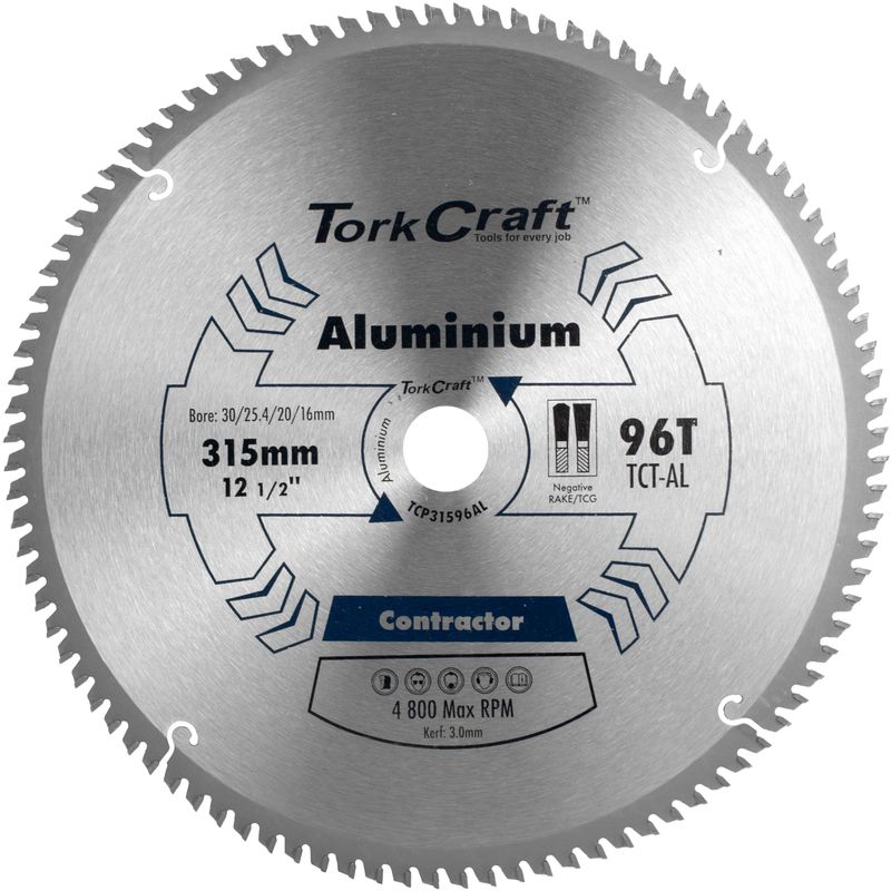 BLADE CONTRACTOR ALUM 315 X 96T 30/1/20/16 ALUMINIUM CIRCULAR SAW TCT