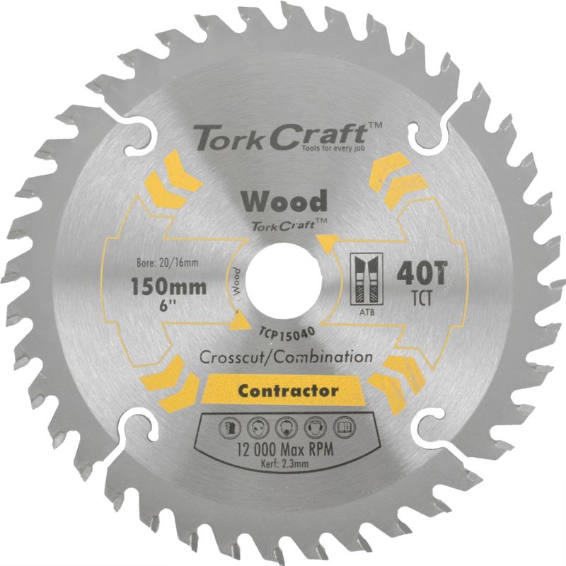 BLADE CONTRACTOR 150 X 40T 20/16 CIRCULAR SAW TCT