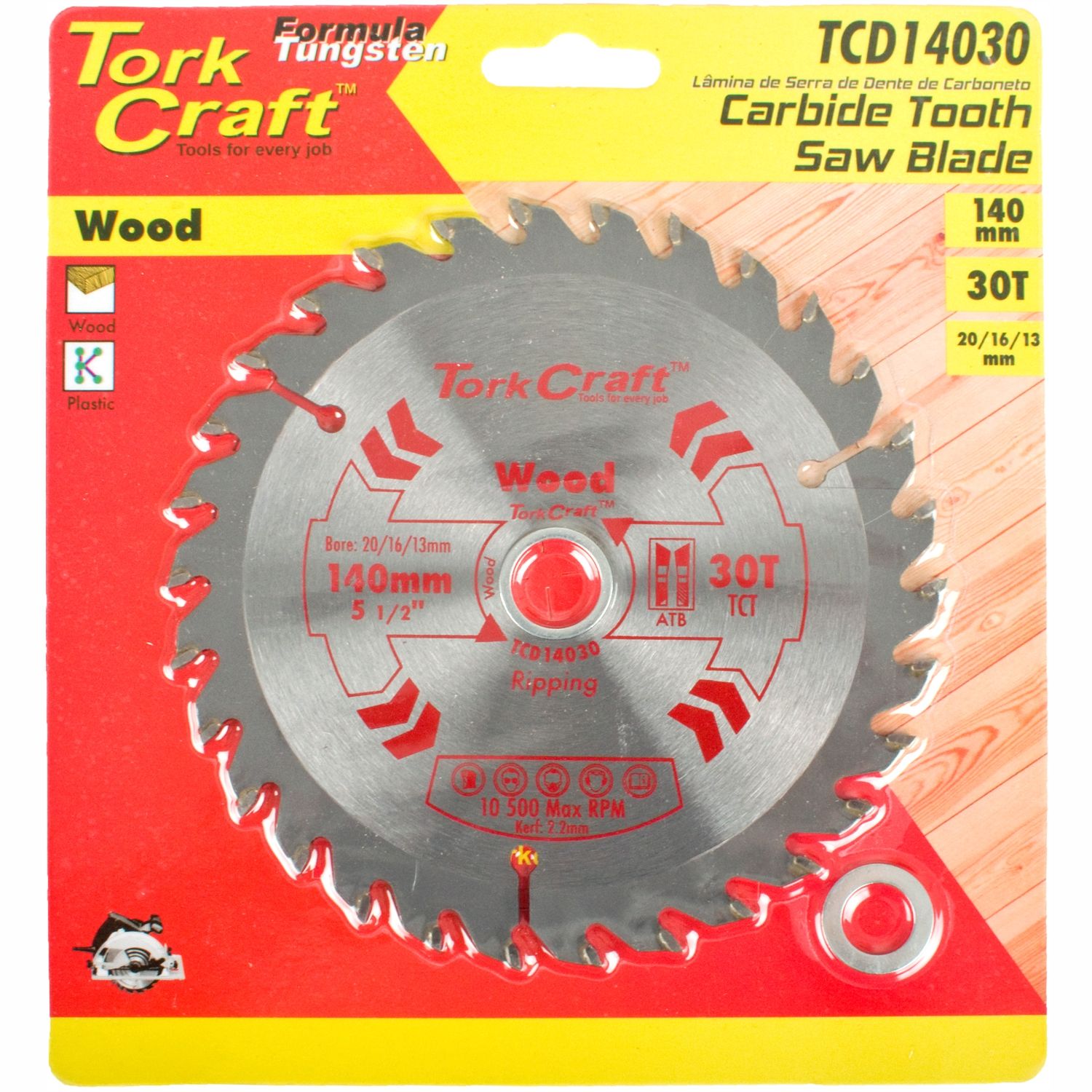 BLADE TCT 140 X 30T 20/16/13 GENERAL PURPOSE COMBINATION WOOD