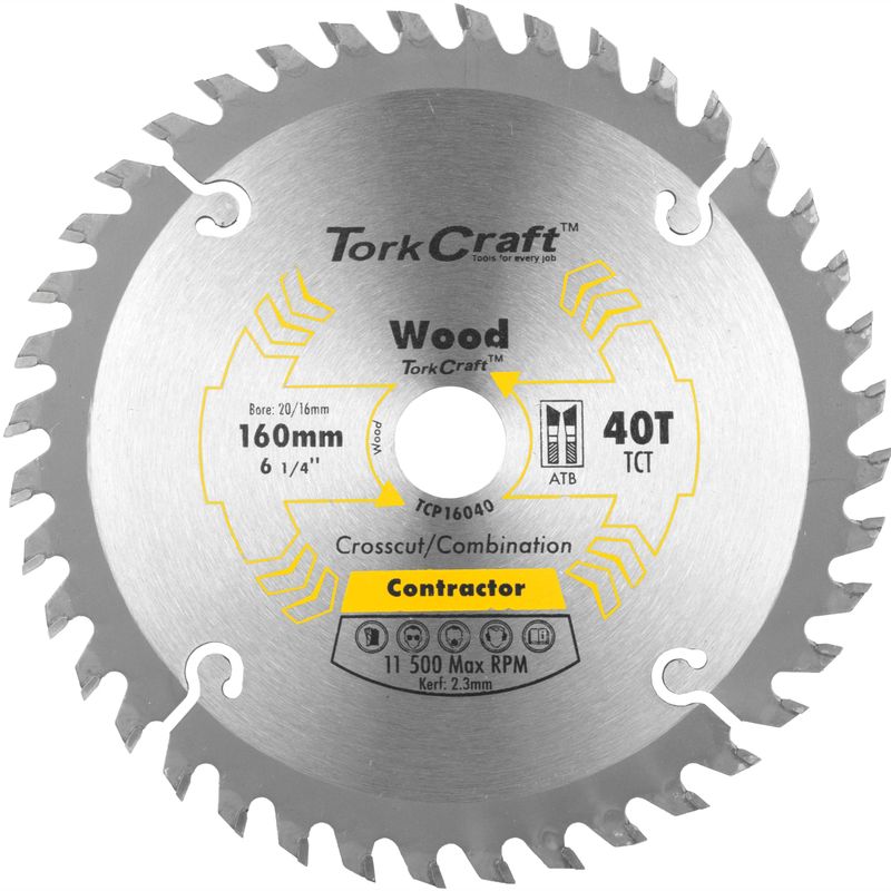 BLADE CONTRACTOR 160 X 40T 20/16 CIRCULAR SAW TCT