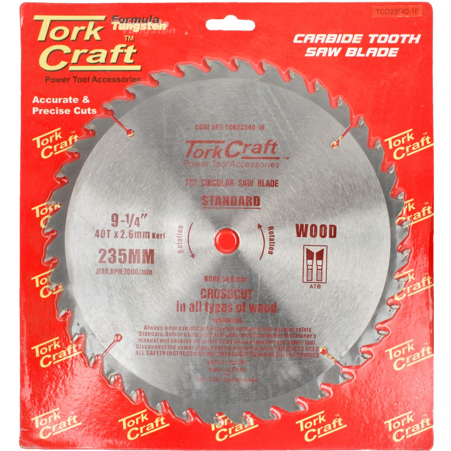 BLADE TCT 235 X 40T 16MM GENERAL PURPOSE COMBINATION