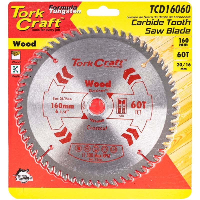 BLADE TCT 160 X 60T 20/16 GENERAL PURPOSE CROSS CUT