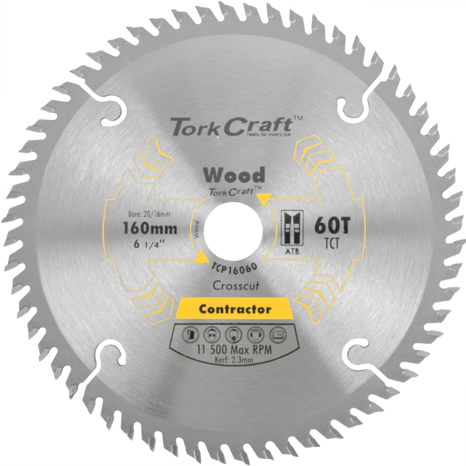 BLADE CONTRACTOR 160 X 60T 20/16 CIRCULAR SAW TCT