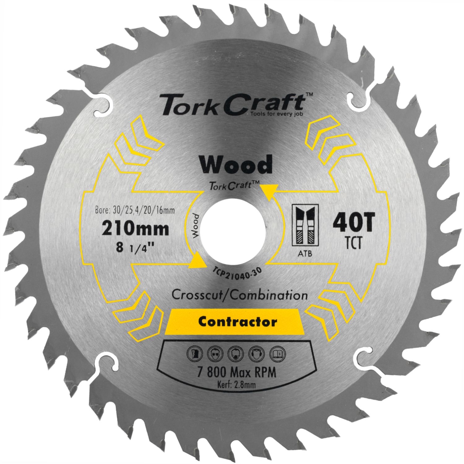 BLADE CONTRACTOR 210 X 40T 30-1-20-16 CIRCULAR SAW TCT