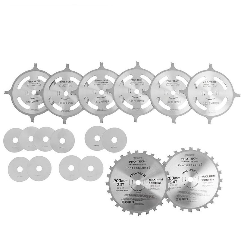 DADO SET 203MM X 15.88 X 24T 4 X 1/8&#39; 3/32&#39;1/16&#39; CHIP 27.5MM